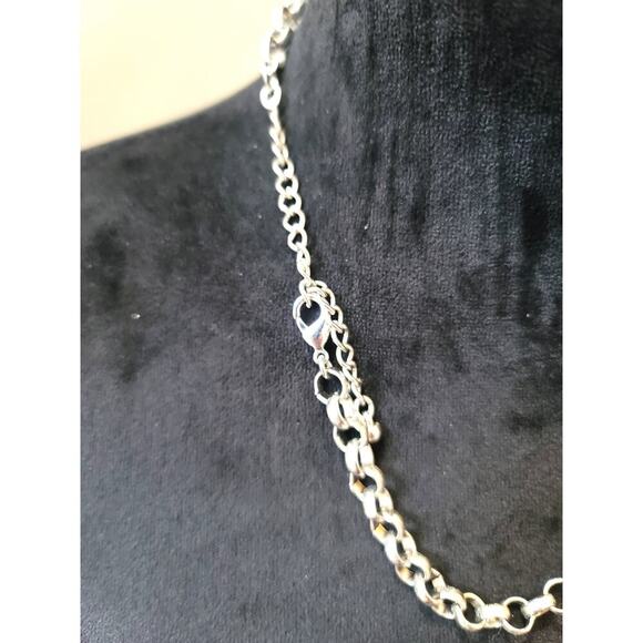 Women's Statement Necklace Blue Yellow White Drop Charms Lobster Clasp Chain - Picture 6 of 6